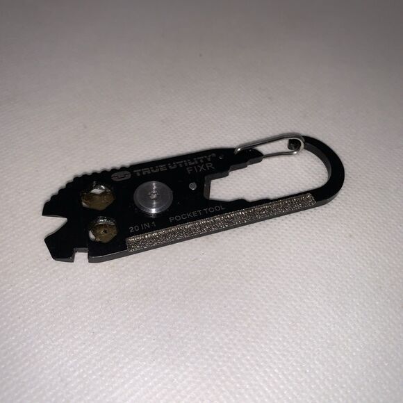 True Utility FIXR 20 in 1 Pocket Multi Tool Carabiner Back 3.25" - Picture 2 of 4